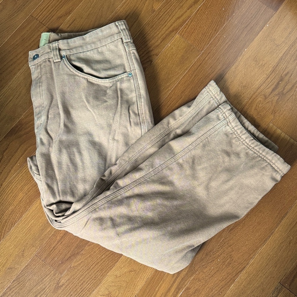 Fire hose canvas Tan Men's fleece lined pants